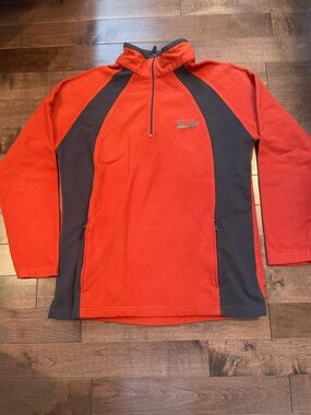 Banff Men's orange and grey Quarter-Zip Fleece Pullover